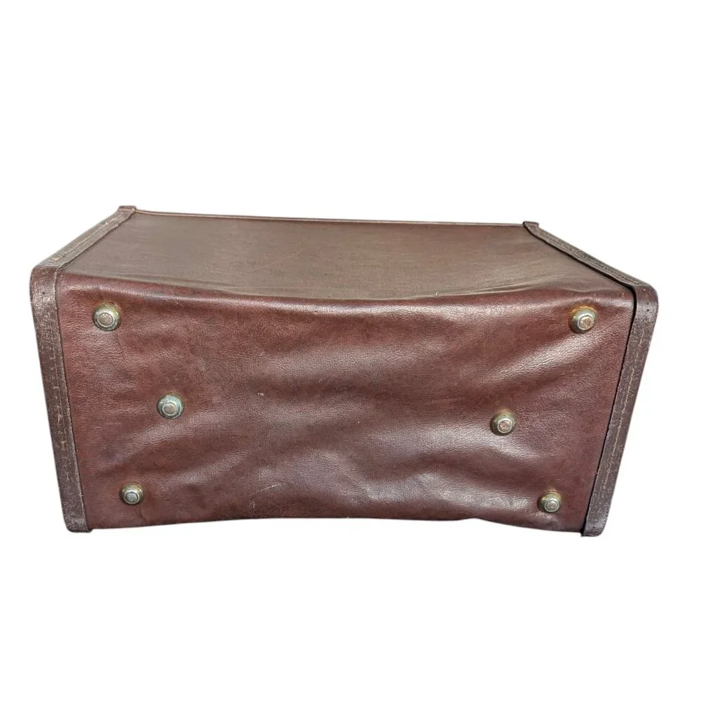 Vintage Faux Leather Banker's Box - Double Hinged Briefcase